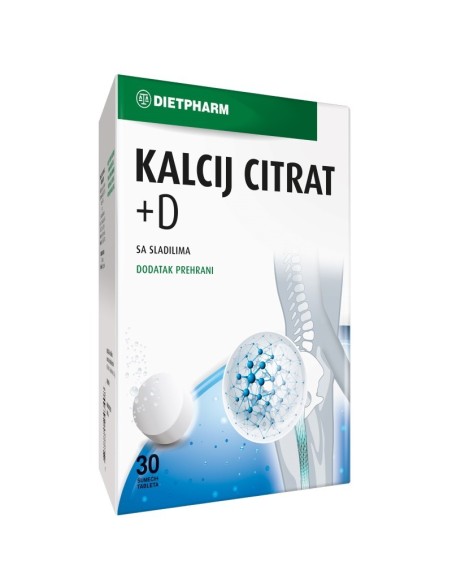 Dietpharm Kalcij citrat + D šumeće tablete, dodatak prehrani