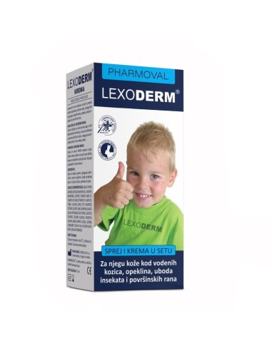 Pharmoval Lexoderm Krema i sprej za njegu kože kod vodenih kozica