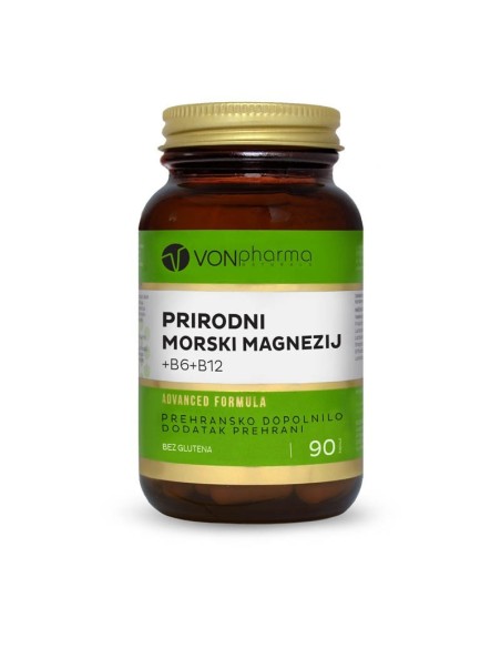 Vonpharma Prirodni morski magnezij + B6 + B12 kapsule, dodatak prehrani