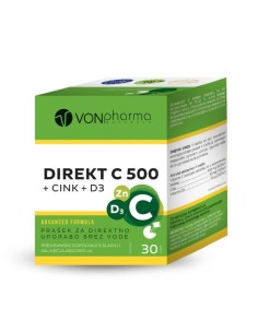 VonPharma Direkt C 500 + Cink + D3 prašak