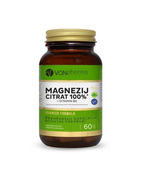 Vonpharma Magnezij citrat 100% + vitamin B2 tablete, dodatak prehrani