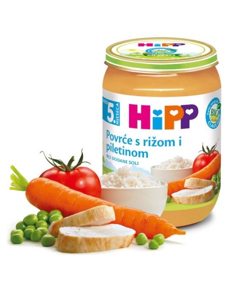 Hipp Kašica Povrće s rižom i piletinom 6250