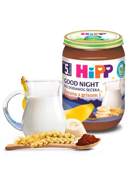 Hipp Mliječna Kašica Banana s grisom i kakaom 5513