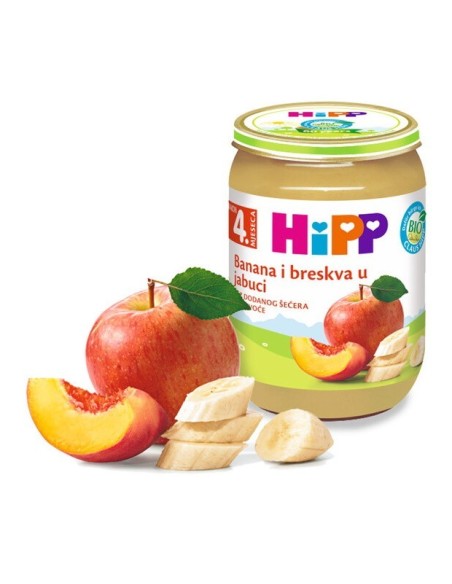 Hipp Voćna Kašica Banana i breskva u jabuci 4360-01