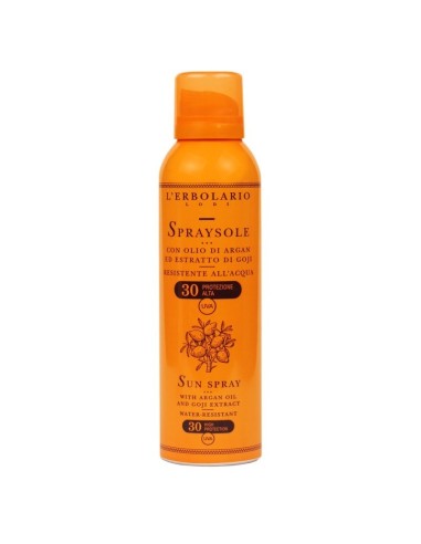 Lerbolario SUN sprej za zaštitu od sunca SPF 30 s uljem argana i ekstraktom goji bobica