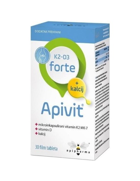Apipharma Apivit K2D3 Forte + kalcij tablete
