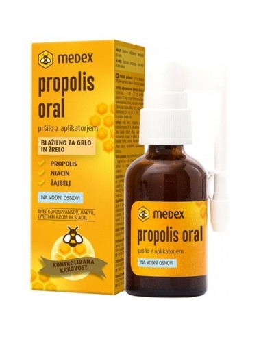 Medex Propolis Oral sprej bez alkohola za odrasle