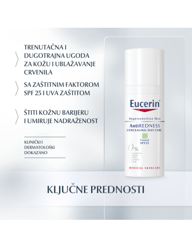 Eucerin AntiREDNESS dnevna krema protiv crvenila sa zelenim pigmentom SPF 25 69743