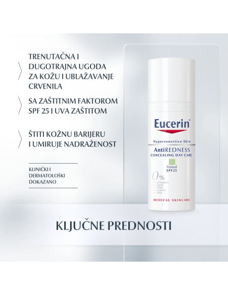 Eucerin AntiREDNESS dnevna krema protiv crvenila sa zelenim pigmentom SPF 25 69743
