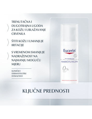 Eucerin AntiREDNESS noćna krema protiv crvenila kože lica 69744