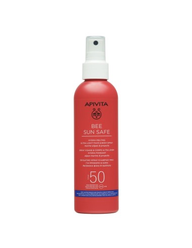 Apivita Bee sun Safe Ultra lagani sprej za lice i tijelo SPF 50
