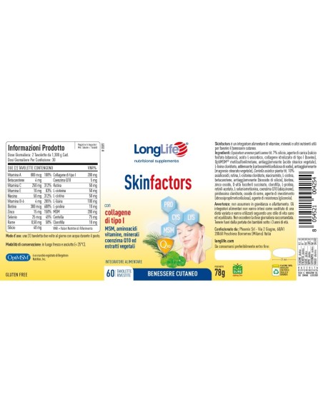 Longlife Skinfactors tablete