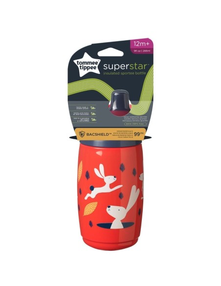 Tommee Tippee Superstar Insulated Sportee termo čaša sa sportskim usnikom i poklopcem Crvena