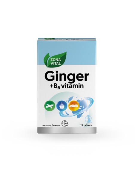 Zona Vital Ginger + B6 vitamin tablete za žvakanje