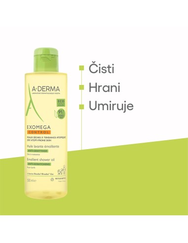 A-derma Exomega Control Emolijentno ulje za tuširanje
