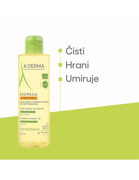 A-derma Exomega Control Emolijentno ulje za tuširanje