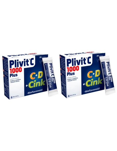 Plivit C 1000 Plus vrećice 1+1 PROMO