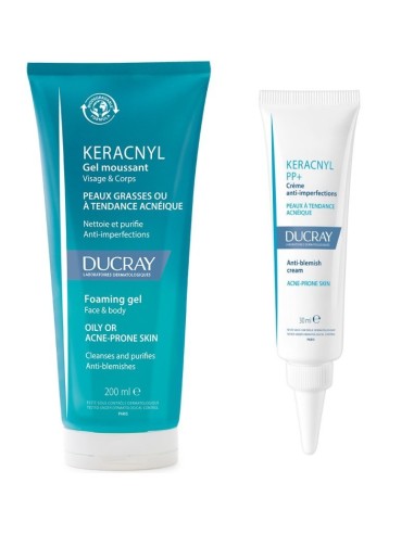 Ducray Keracnyl Pjenušavi gel 200 ml + PP+ krema 30 ml
