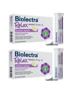 Hermes Biolectra Relax Magnezij 375 mg + Vitamin B6 šumeće tablete 1+1 PROMO, dodatak prehrani