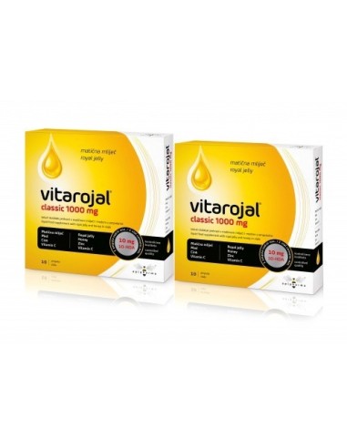 Apipharma Vitarojal Classic 1000 mg matična mliječ u ampulama DUO, dodatak prehrani