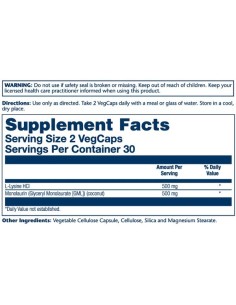 Solaray L-Lysine Monolaurin 1:1 kapsule 2