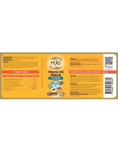 Hug Your Life Vitamin D3 Natural Complex kapsule