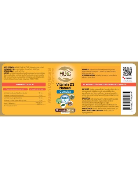 Hug Your Life Vitamin D3 Natural Complex kapsule