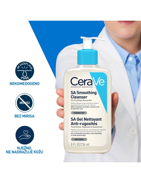CeraVe SA Smoothing Cleanser gel za čišćenje suhe i grube kože