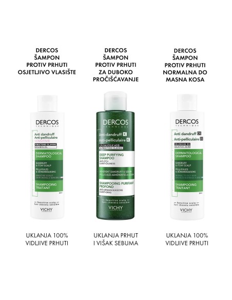 Vichy Dercos Piling šampon za dubinsko čišćenje protiv prianjajuće prhuti i sebuma