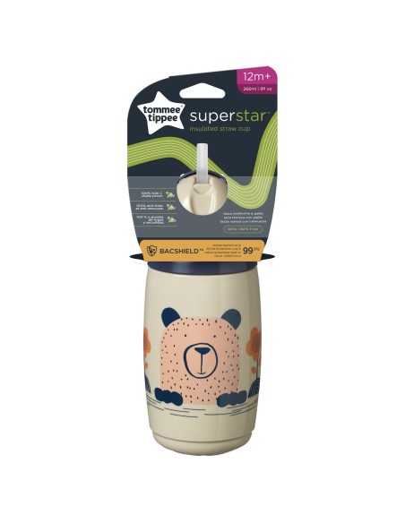 Tommee Tippee Superstar Insulated Termo čaša sa slamkom Bež
