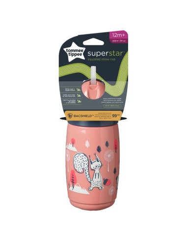 Tommee Tippee Superstar Insulated Termo čaša sa slamkom Losos