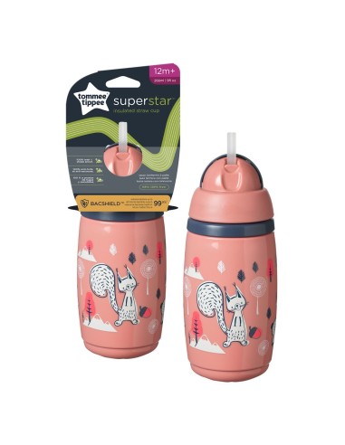 Tommee Tippee Superstar Insulated Termo čaša sa slamkom Losos