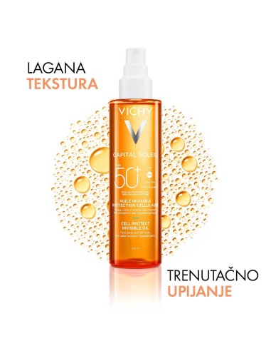 Vichy Capital Soleil Zaštitno ulje za lice, tijelo i vrhove kose SPF50+