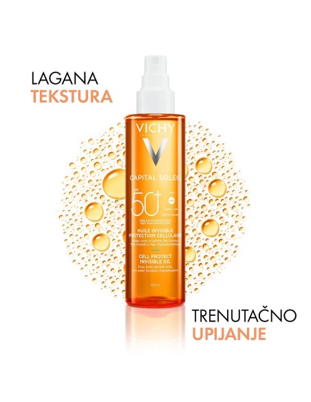 Vichy Capital Soleil Zaštitno ulje za lice, tijelo i vrhove kose SPF50+