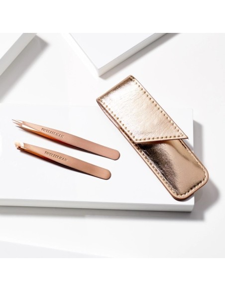 Tweezerman Rose Gold Petite Tweeze Set mikro mini pinceta Rose gold  (kosi i špicasti vrh)