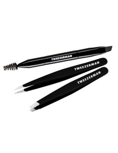Tweezerman Brow Shaping Set za obrve (pinceta kosi vrh, pinceta špicasti vrh, četkica)