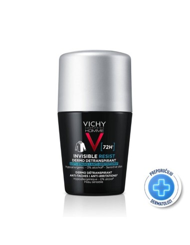Vichy Homme Invisible resist 72h* Dermo detranspirant Protiv mrlja i nadraženosti