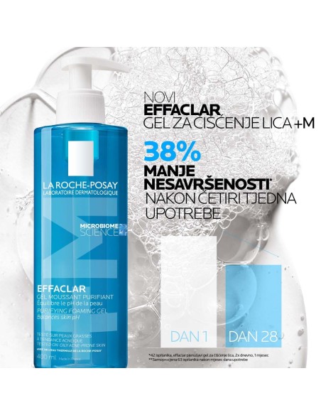 La Roche-Posay Effaclar Pjenušavi gel za čišćenje masne, osjetljive kože sklone aknama