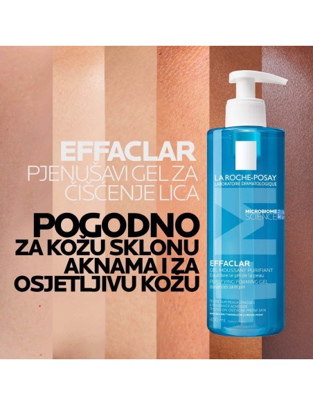 La Roche-Posay Effaclar Pjenušavi gel za čišćenje masne, osjetljive kože sklone aknama