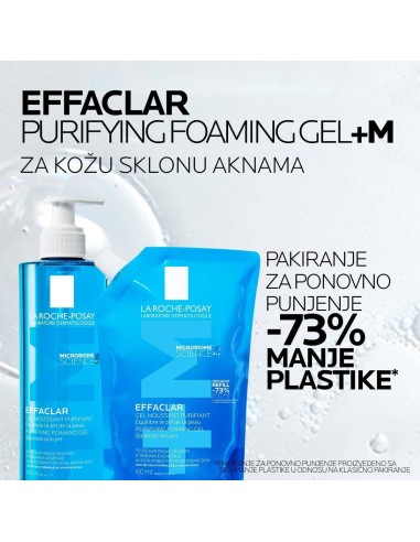 La Roche-Posay Effaclar Pjenušavi gel za čišćenje masne, osjetljive kože sklone aknama REFILL
