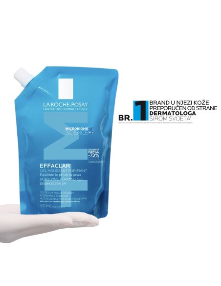 La Roche-Posay Effaclar Pjenušavi gel za čišćenje masne, osjetljive kože sklone aknama REFILL