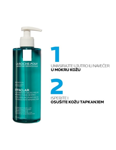 La Roche-Posay Effaclar Pročišćavajući mikro-piling gel za čišćenje lica i tijela, za masnu kožu
