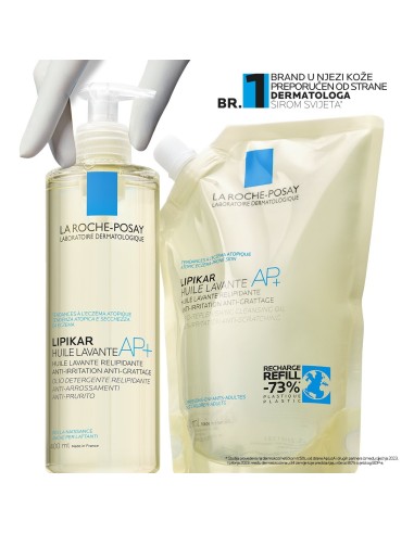 La Roche-Posay Lipikar Huile Lavante AP+ Ulje za kupanje obogaćeno lipidima protiv nadraženosti i svrbeža Refill