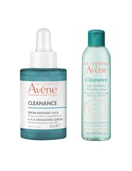 Avene Cleanance A.H.A Serum za eksfolijaciju + Micelarna voda za čišćenje Promo pakiranje