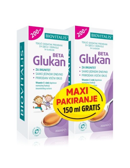 Biovitalis Beta Glukan tekući dodatak prehrani 1+1 PROMO