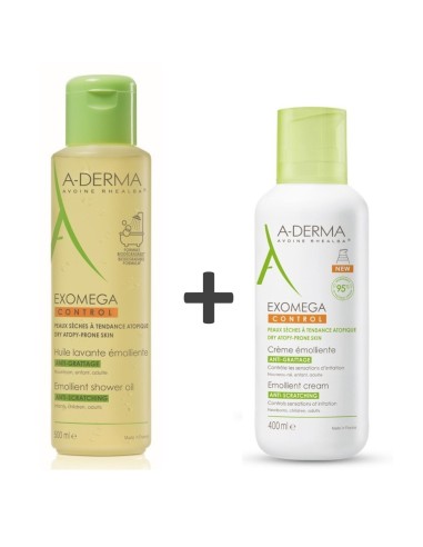 A-derma Exomega Control Krema 400 ml + Ulje 500 ml