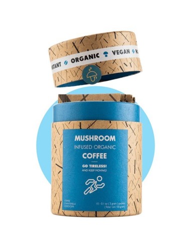 Mushroom Cups Go Tireless organska instant kava sa Cordycepsom i Lisičarkama, dodatak prehrani