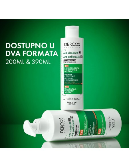 Vichy Dercos Šampon protiv prhuti DS - 2 u 1: Dermokozmetički šampon i regenerator