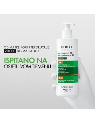 Vichy Dercos Šampon protiv prhuti DS - 2 u 1: Dermokozmetički šampon i regenerator