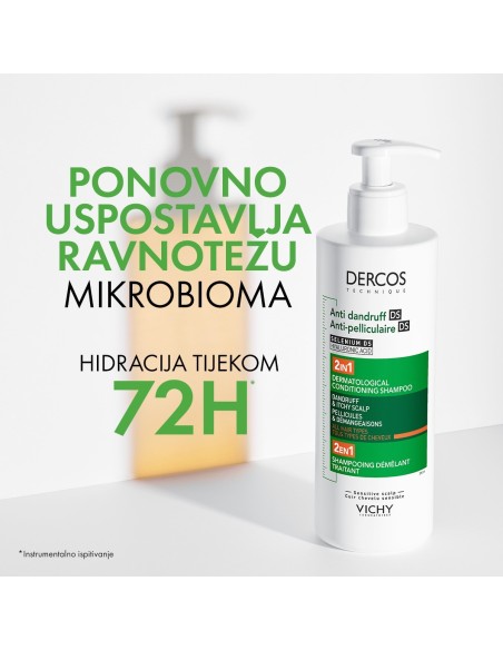 Vichy Dercos Šampon protiv prhuti DS - 2 u 1: Dermokozmetički šampon i regenerator